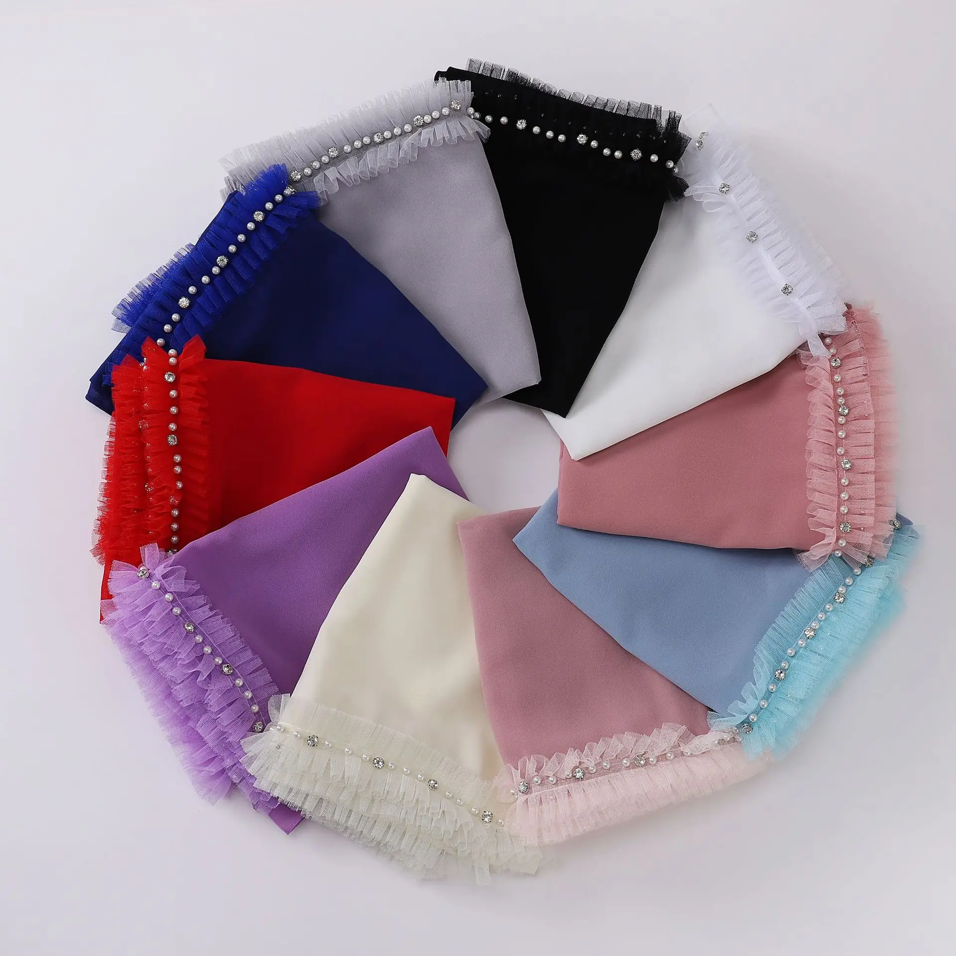 Laço feminino chiffon pérola contas cachecol simples hijab muçulmano cachecóis xales bandana envoltório véu turquia áfrica turbante 170*70cm     Novo