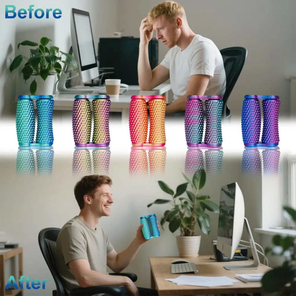 Rolo de brinquedo portátil com pontas, brinquedo para alívio de ansiedade, bastão de massagem portátil para crianças, adolescentes e adultos