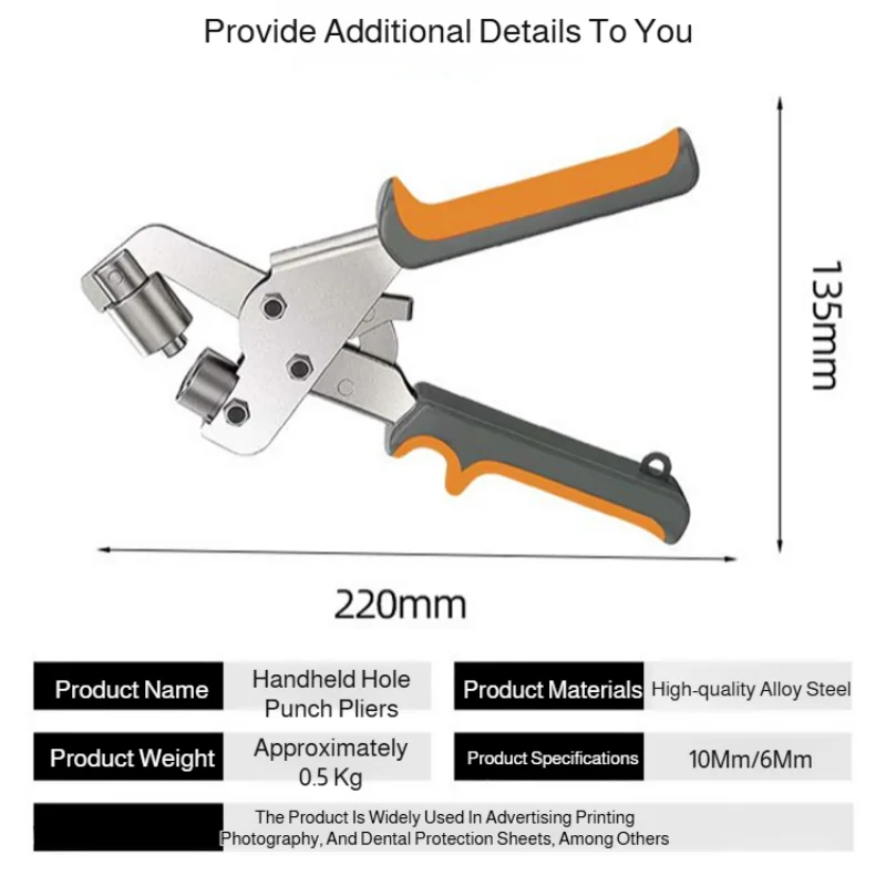 Handheld Hole Punch Eyelet Installation Tool 10mm Grommet Eyelet Plier Kit Metal Air Hole Rivet Plier for DIY Sewing & Crafting - view 6