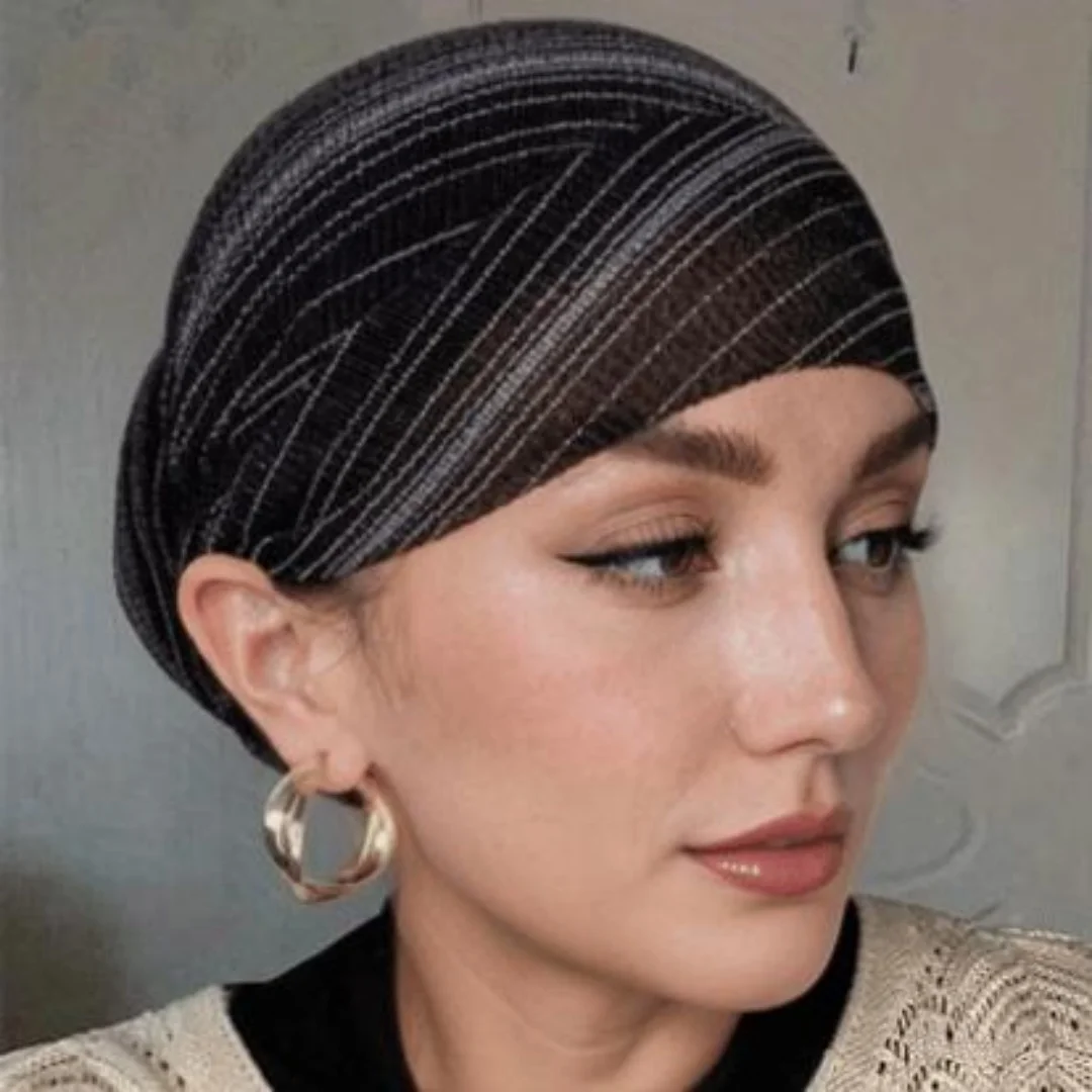 

Mesh Pleated Turban Cap for Women Lady Head Wraps Muslim Headscarf Hat Turbante Middle Eastern Arab Headpiece