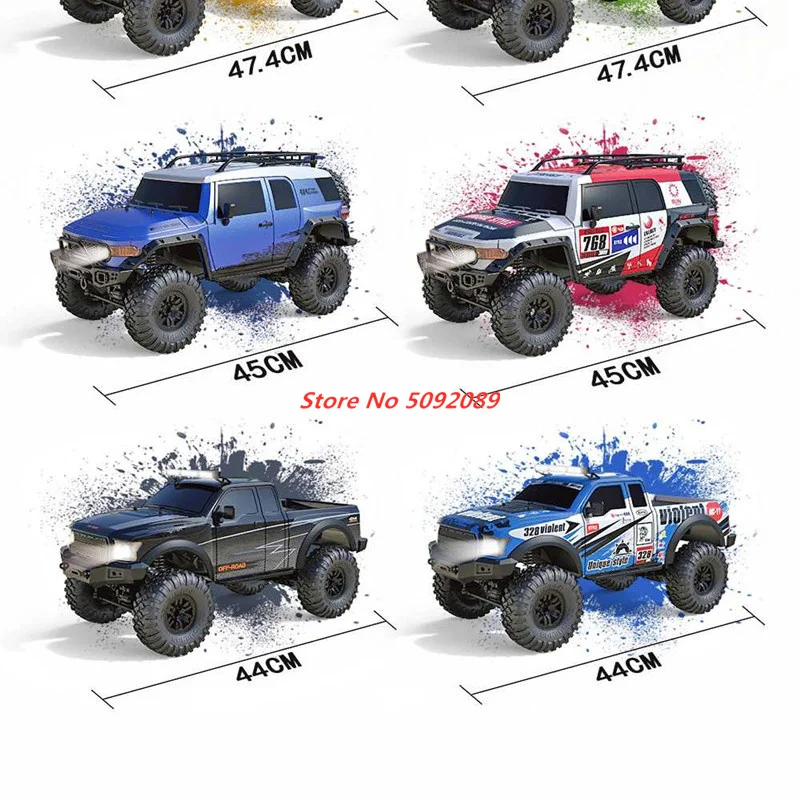 49センチメートル大1/10 2.4グラム4WD rcレーシングカーフル比例ロッククローラーピックアップオフロードのリモートコントロールトラックledナイトライトギフト