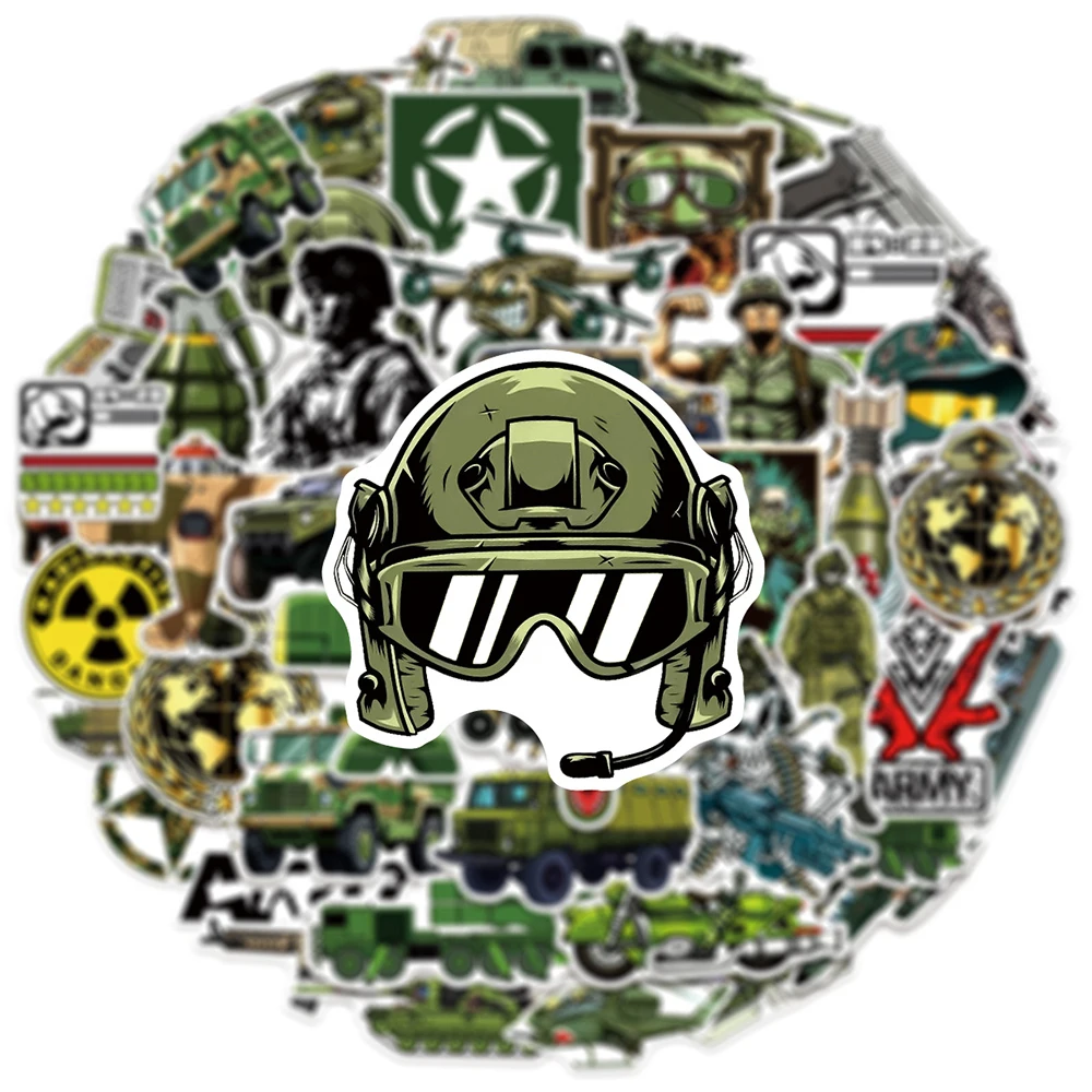 

10/30/50pcs Military Force Cartoon Stickers Personalized Graffiti Stickers Helmet Notebook Phone Laptop Cool PVC Decals Packing