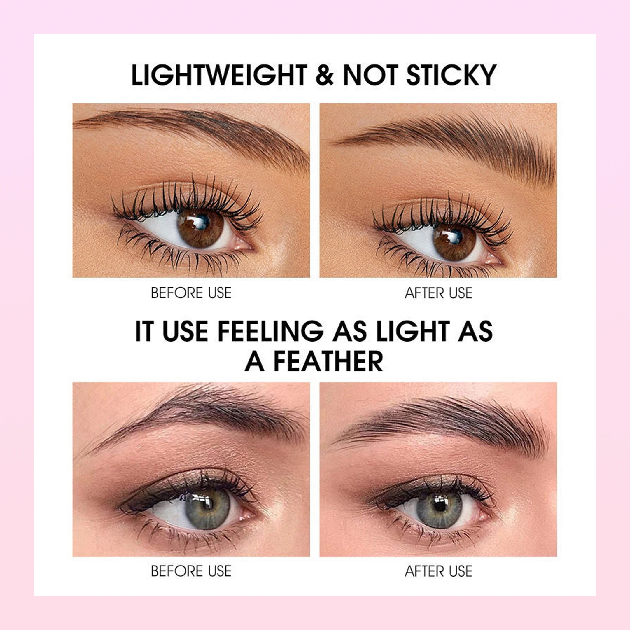 Long-lasting, waterproof and quick-drying eyebrow gel - A transparent eyebrow and eye cosmetic that is lightweight & non-sticky