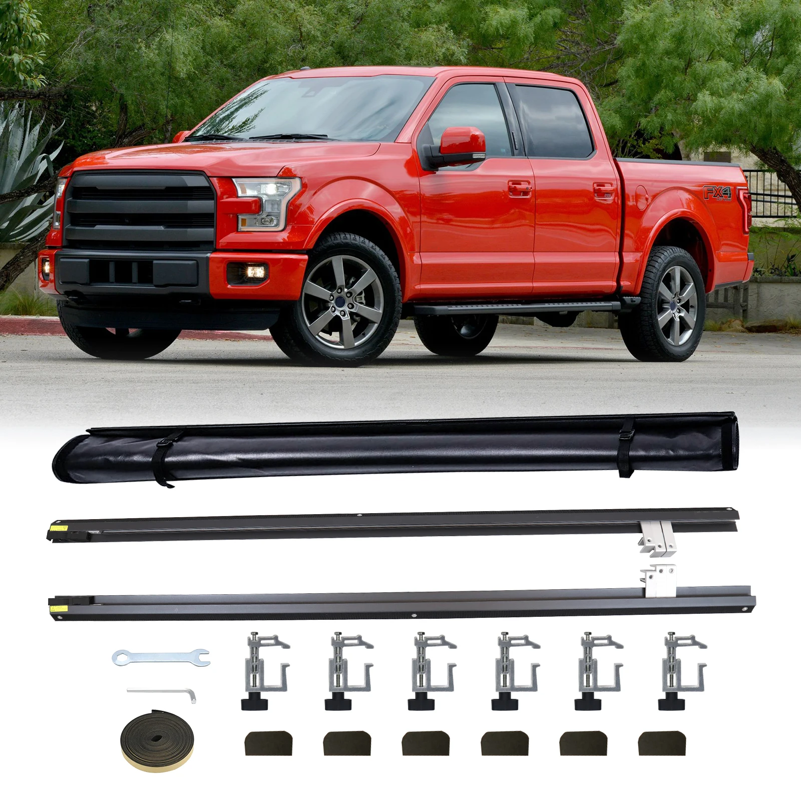 5.5FT لينة نشمر شاحنة السرير تونيو غطاء ل 2009-2024 فورد F150 F-150 على الأعلى