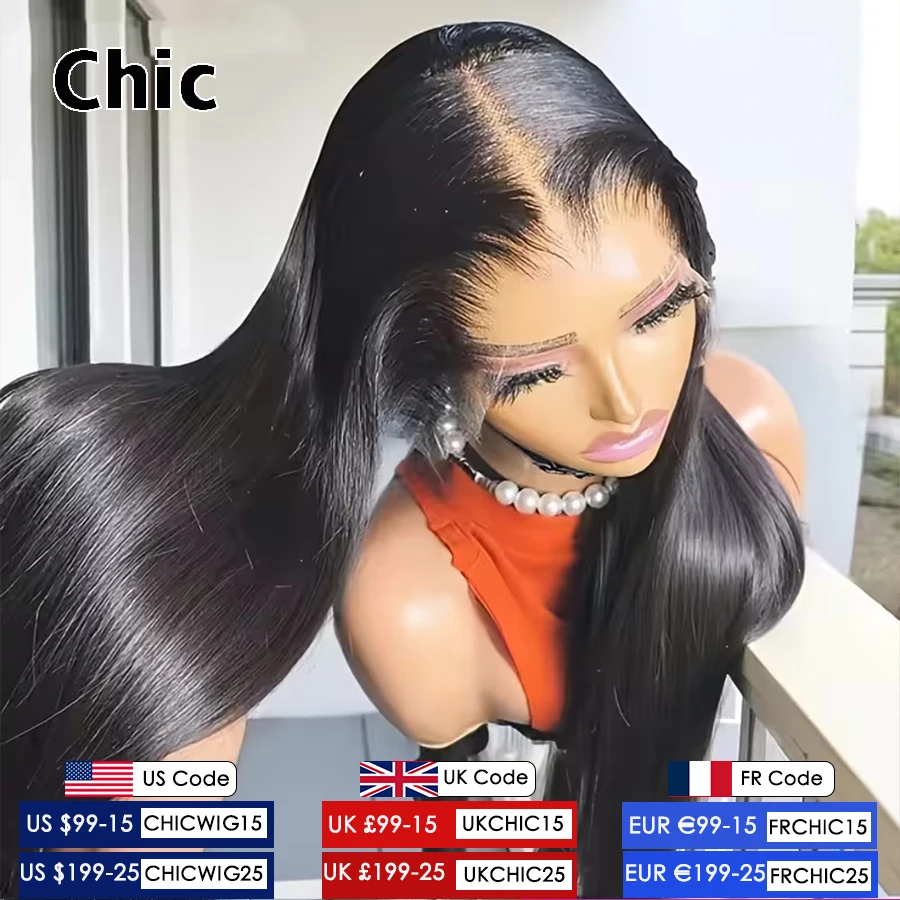 32Inch Double Drawn 13x4 Real HD Lace Frontal Wig Bone Straight 100% Human Hair Pre Plucked 5x5 Invisible HD Lace Closure Wigs