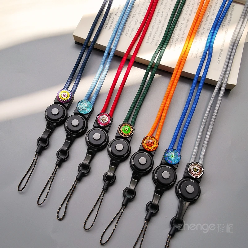 

Подвеска с хрустальным камнем, длинное скользящее кольцо с пряжкой, простой и модный мужской и женский уличный ремешок для телефона с защитой от потерь