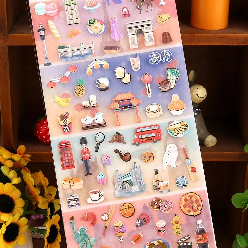 

Набор из 3/6 креативных стикеров «Путешествия и жизнь» с золотым тиснением для скрапбукинга, DIY-журналов, милые наклейки, декор для канцелярии, школьный подарок