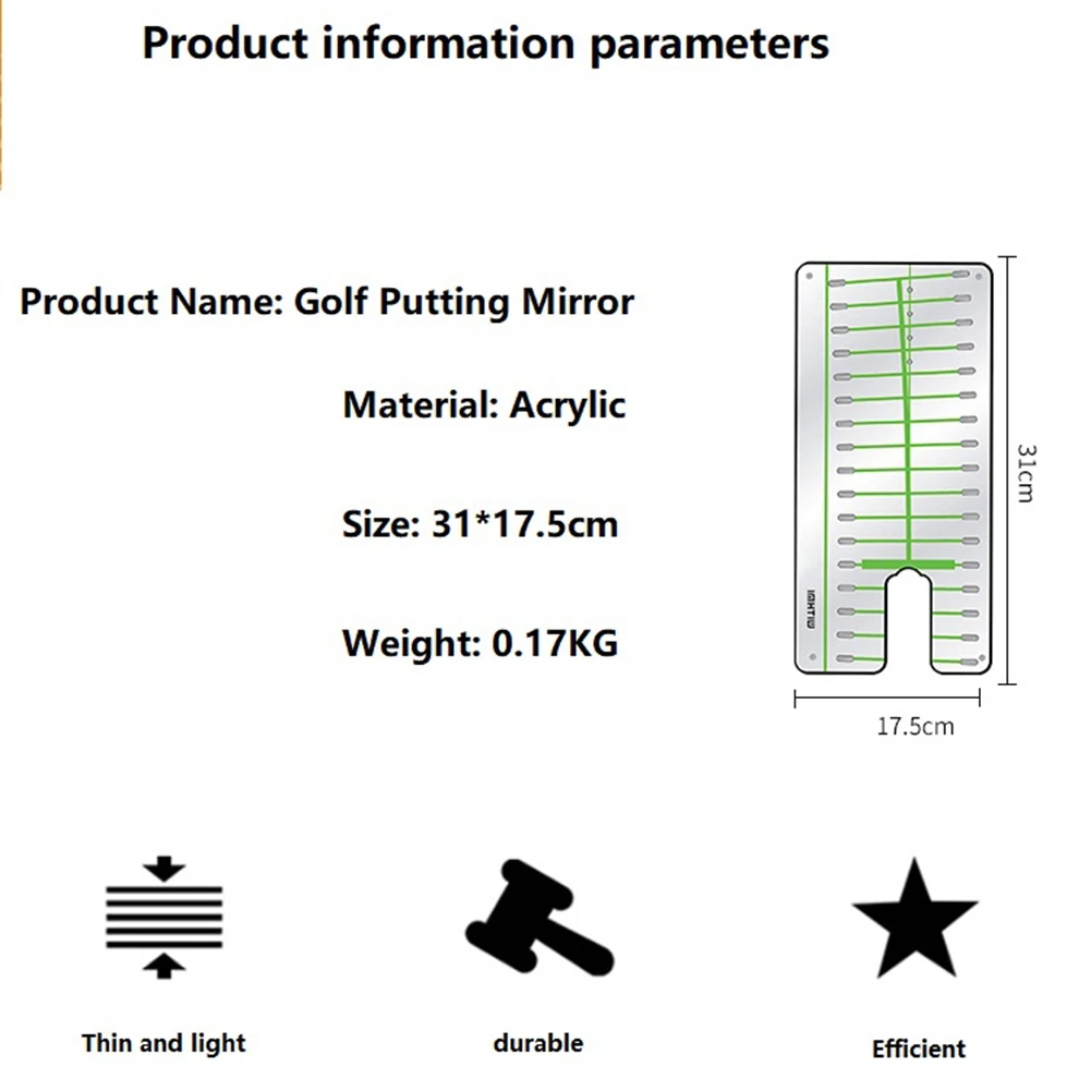 Golf Putting Mirror-Portable Golf Training Aid-Swing Trainer Alignment Mirrors-Golfing Accessories Indoors Outdoors