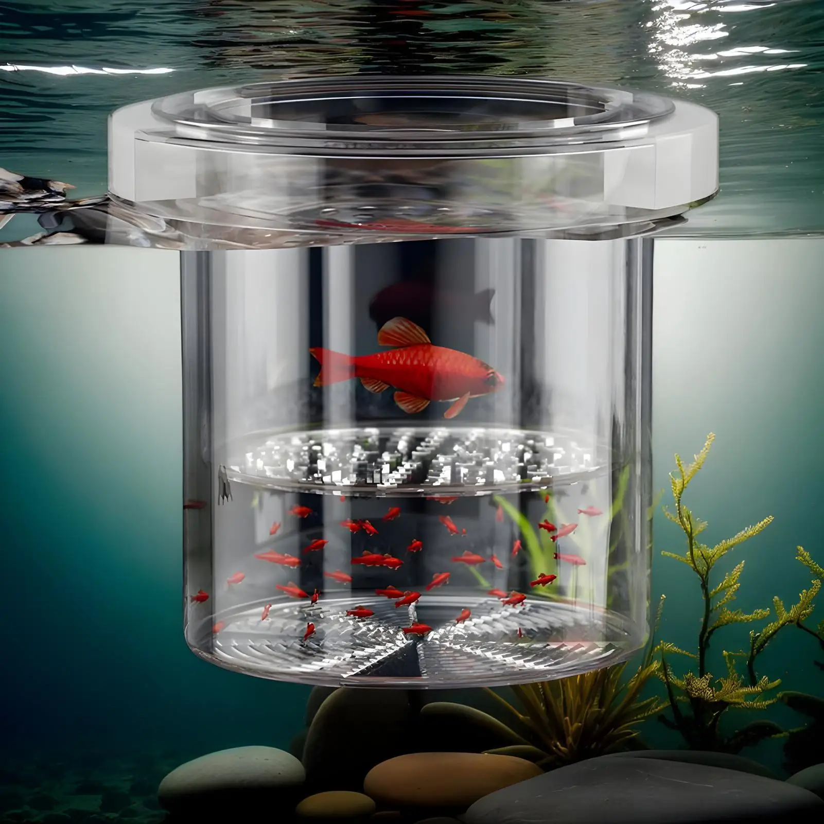 Acrylic Aquarium Isolation Box Transparent Shrimp Guppy Floating Hatching Box Detachable Floating Fish Breeding Isolation Box