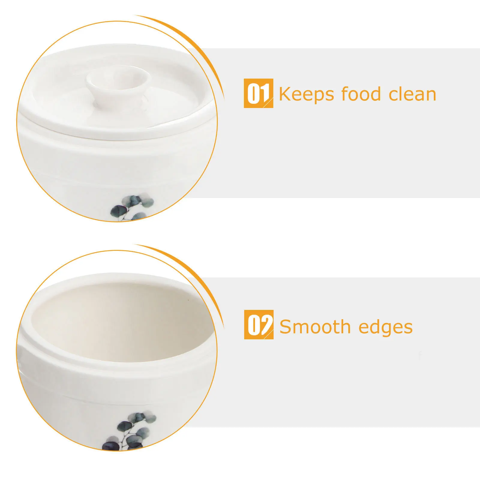 

Ceramic Stew Pot Double Handles Covers Elegant European Design Small Size Microwave Oven Steamer Safe Exquisite Soup Holder