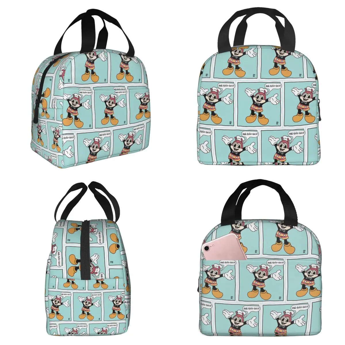 JOLLIBEE X MOUSE FUNNY REMIX WEBCOMIC POSTER Insulated Lunch Bag for Kids School Cooler Thermal Food Box Tote Portable