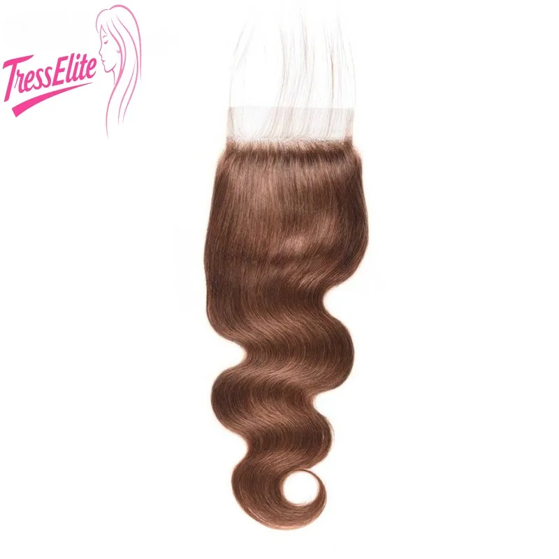 Handgewebter 4*4-Körperwellen-Spitzenverschluss in wunderschönen Farbe, nahtlose Mischung aus Echthaar für einen natürlichen Look, brasilianisches Echthaar