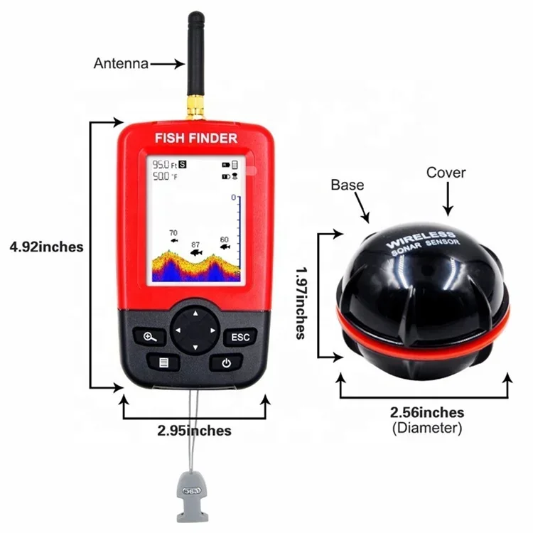 Color Display fish find Rechargeable Sensor Waterproof Sonar Wireless fish find For Fishing