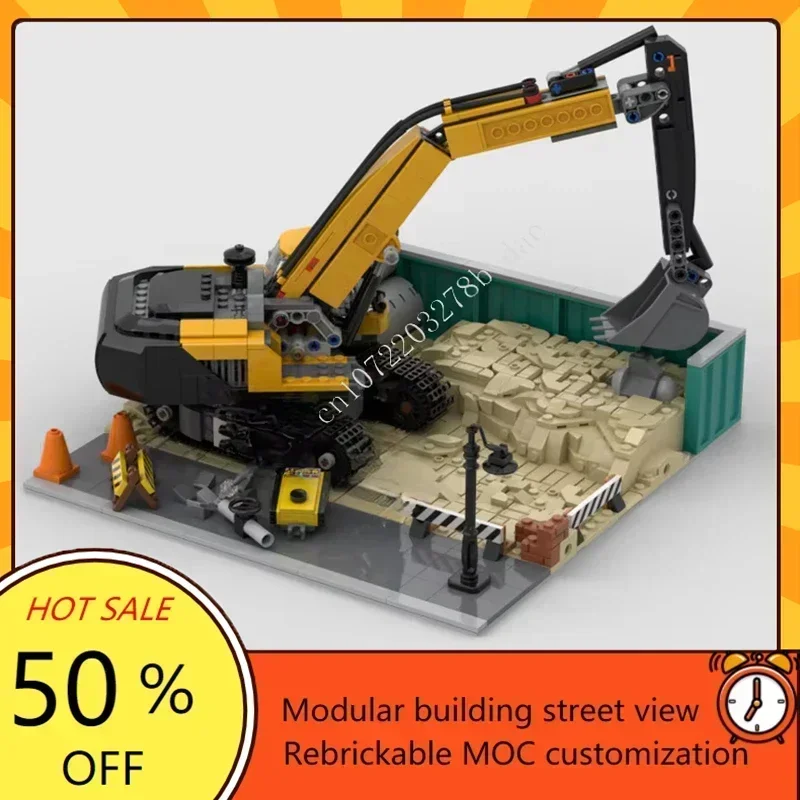 

635 PCS Construction area Modular MOC Creative street view Model Custom Puzzles Architecture DIY Education Birthday Toys Gifts
