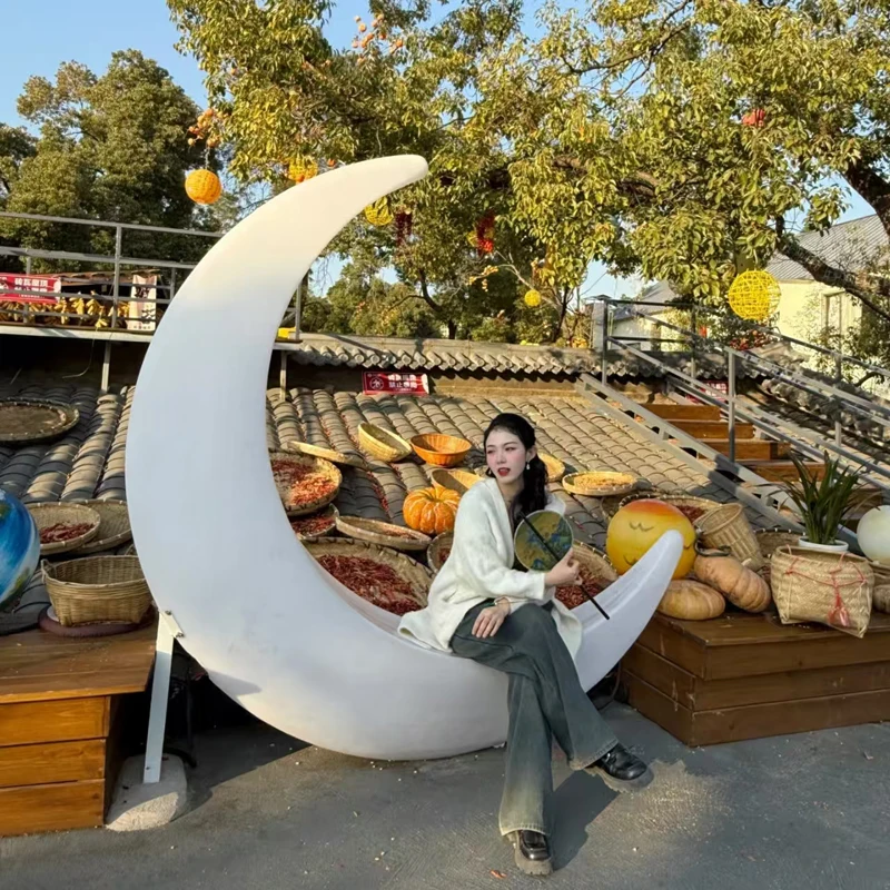 

Homestay moon solar decorative landscape light small courtyard clock in crescent moon light atmosphere waterproof floor seat lig