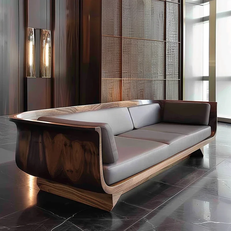 

#Black walnut Arhat bed New Chinese Zen sofa bed Ash wood tatami chaise longue sleeping couch