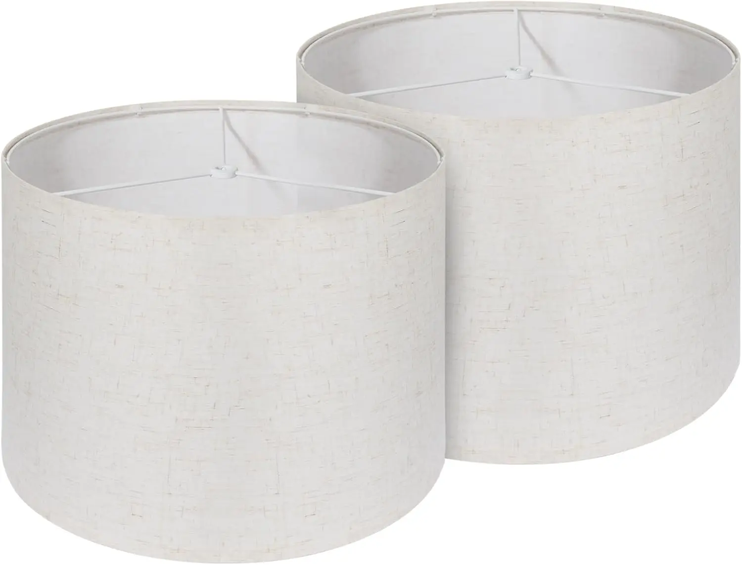 

Набор из 2 абажуров-бочонков, 13x13x10 дюймов, легко собираемые абажуры для настольных, прикроватных, напольных ламп, с креплением Spider Fitter (Лен)