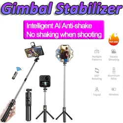 Selfie Stick with Stabiliser Wireless Selfie Stick Tripod with Lighting Bluetooth Remote Control Handheld Head Stabiliser For iP