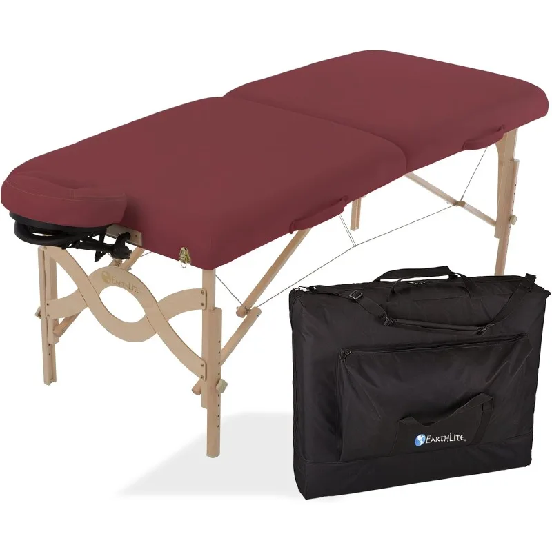 EARTHLITE Portable Massage Table Package AVALON – Reiki Endplate, Premium Flex-Rest Face Cradle & Strata Cushion, Carry