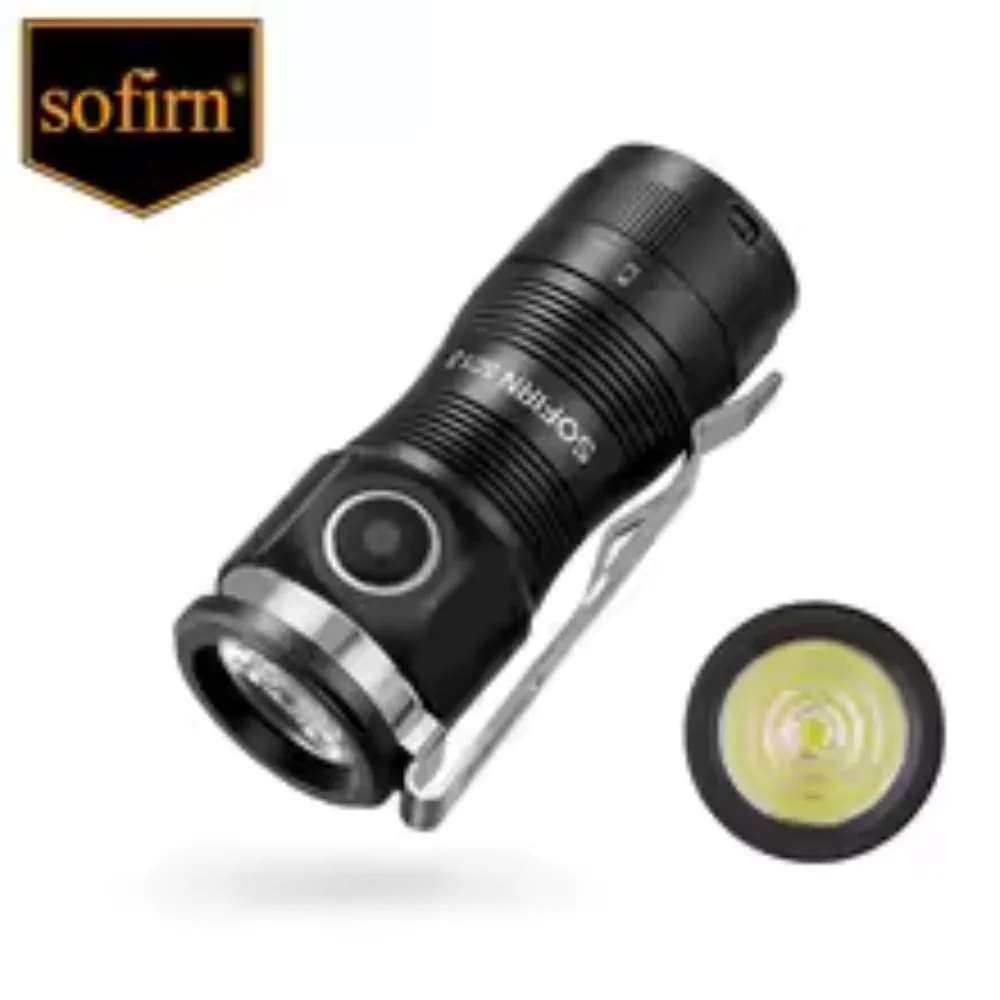 

Sofirn SC13A Black 1300lm Anduril 2.0 Mini 5000K EDC 18350 Flashlight 519A LED Keychain Emergency Torch