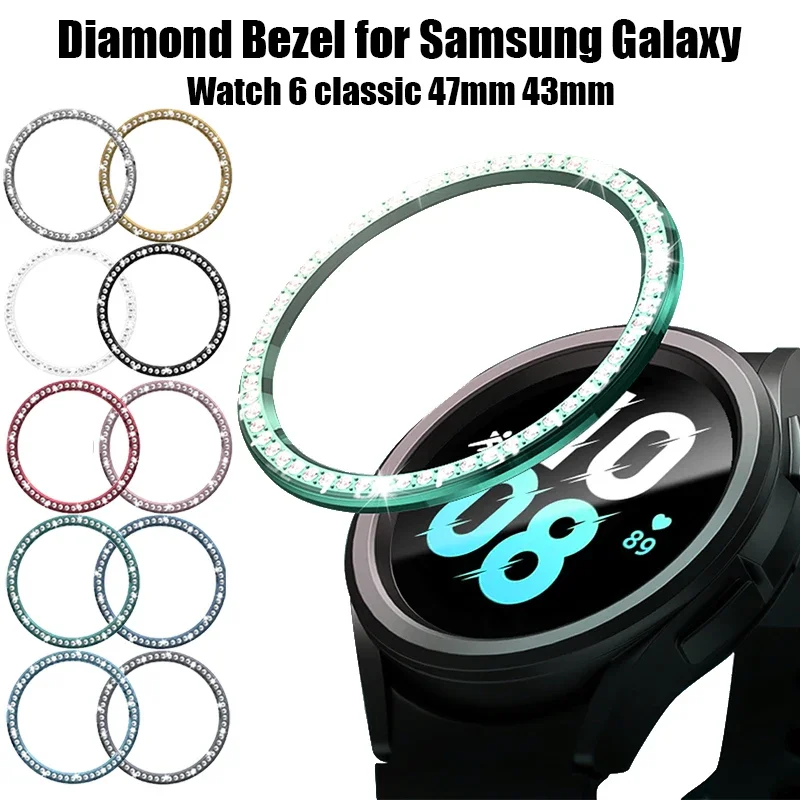 Diamond Bezel for Samsung Galaxy Watch 6 43mm 47mm Diamond Decoration Bezel Protector Protective Case for Galaxy Watch6