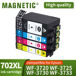 4 Packs 702XL 702 T702 T702XL Ink Cartridge Replacement use for Epson Workforce Pro WF-3720 WF-3725 WF-3730 WF-3733 DWF printer