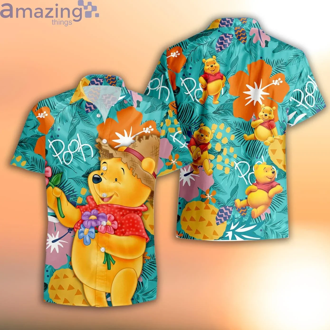 Winnie the Pooh Disney Tropical Forest All Over Print 3d Hawaiian Aloha Beach Shirt Disney Winnie the Pooh Hawaiian Shirt