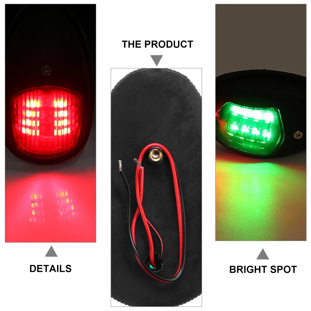 2pcs Marine Led Navigation Light 12V Red Green Bow Stern Running Lamp For Boat Yacht Fishing Speed Pontoon Watercraft Marine