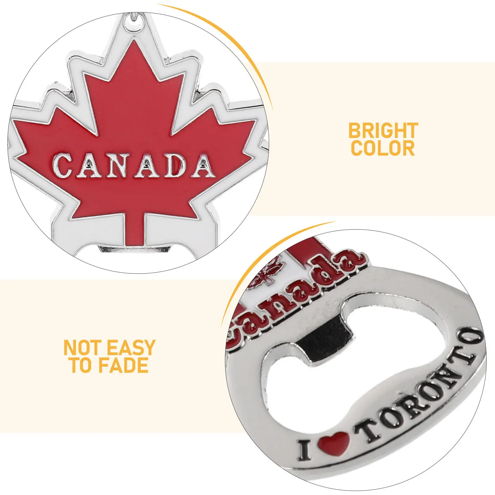 4Pcs Canada Flag Bottle Opener Keychain Metal Souvenir Maple Leaf Portable Travel Party Favor Keyring for Men Women