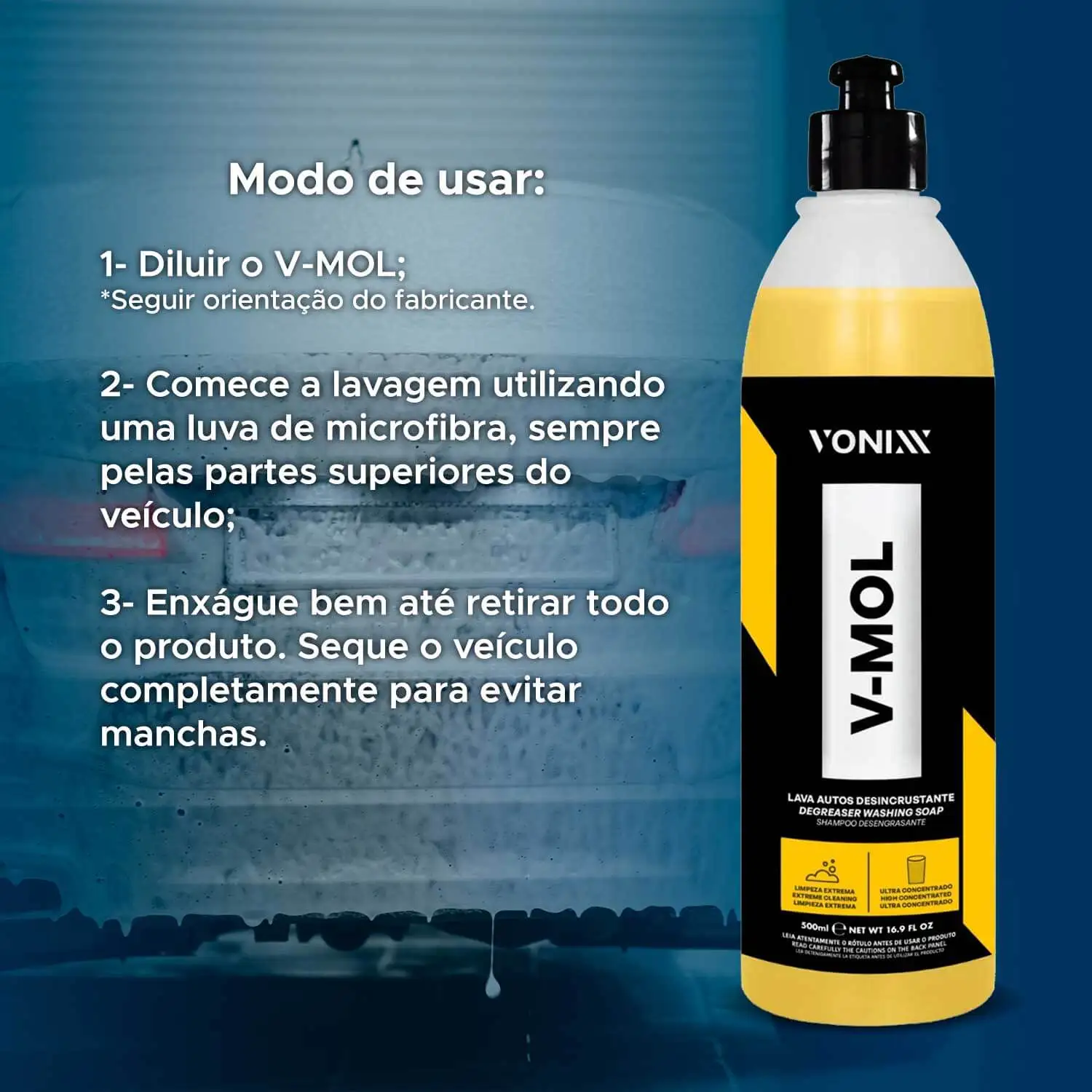 Product For Washing Car Motorcycle Shampoo Vonixx V-mol 500ml