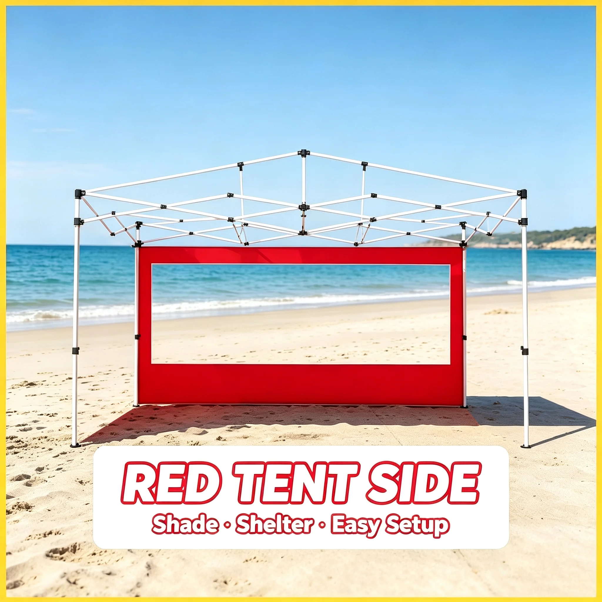 1 Piece of 173-Inch Outdoor Tent with Red Transparent Side Panels, Red Enclosure with Transparent Window, Sunshade and Dustproof, Suitable for Folding Exhibition Tents, Quick Installation, Usable in Multiple Scenarios Such as Stall Setup and Camping, Allowing You to Create a Protective Space as You Wish.