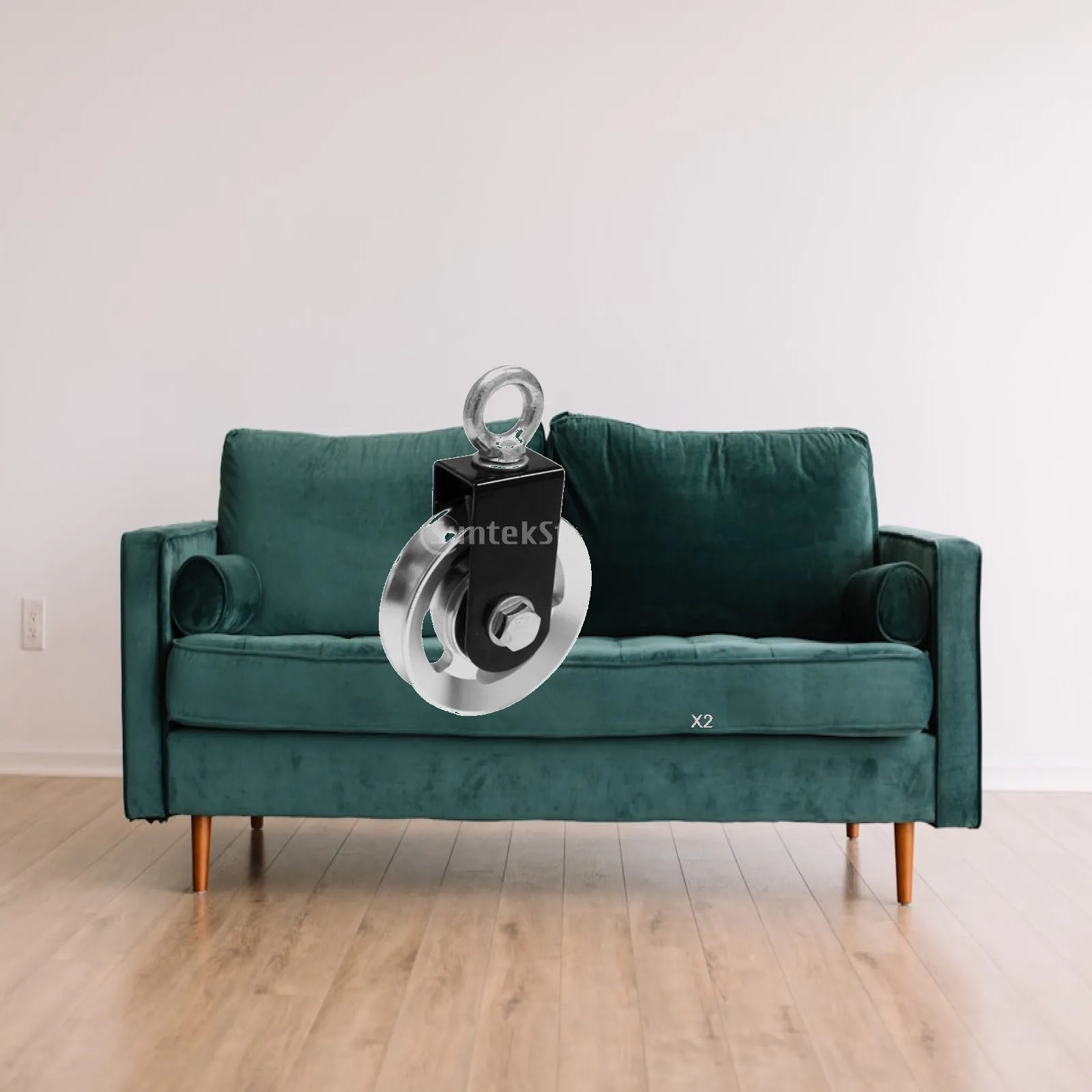 2Pcs Swivel Pulley Block Single Wheel Pulleys Guide Fitness im Turnhalle DIY