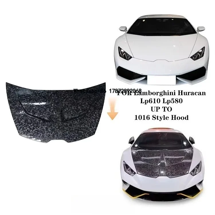

New N Style Forged Carbon Fiber Hood for Huracan LP580/LP610-100% Fitment Screw-On Car Accessory
