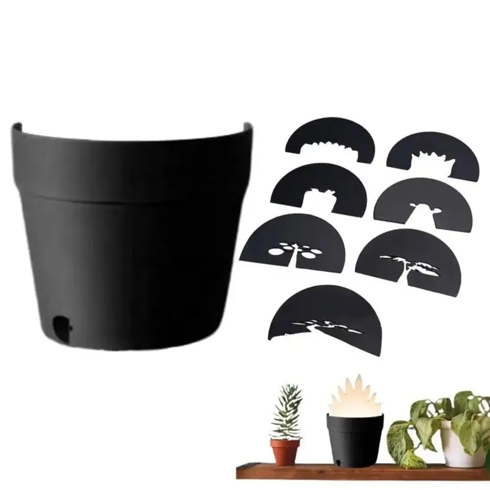 

Garden Decor PLA Plant Pot Projector Light Hollow out Black Plant Shadows Projector Creative Light Projections Plant Pot