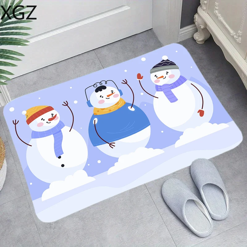 Christmas mat personalized bathroom decorative carpet non-slip living room kitchen entry door welcome door mat Anti wrinkle