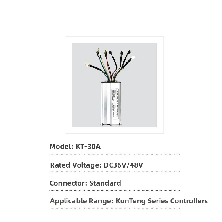 KT-30A 36V 48V 12 Mosfet Square Wave Controller for E-Bike Conversion Kit Waterproof or Standard Plug Match 1000W Motor