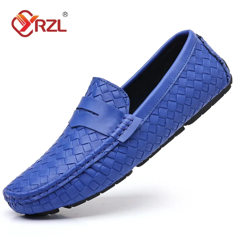 

YRZL Loafers for Men 2025 New Handmade Moccasins Men Flats Casual Leather Shoes Luxury Comfy Mens Loafers Size 48 Shoes for Men