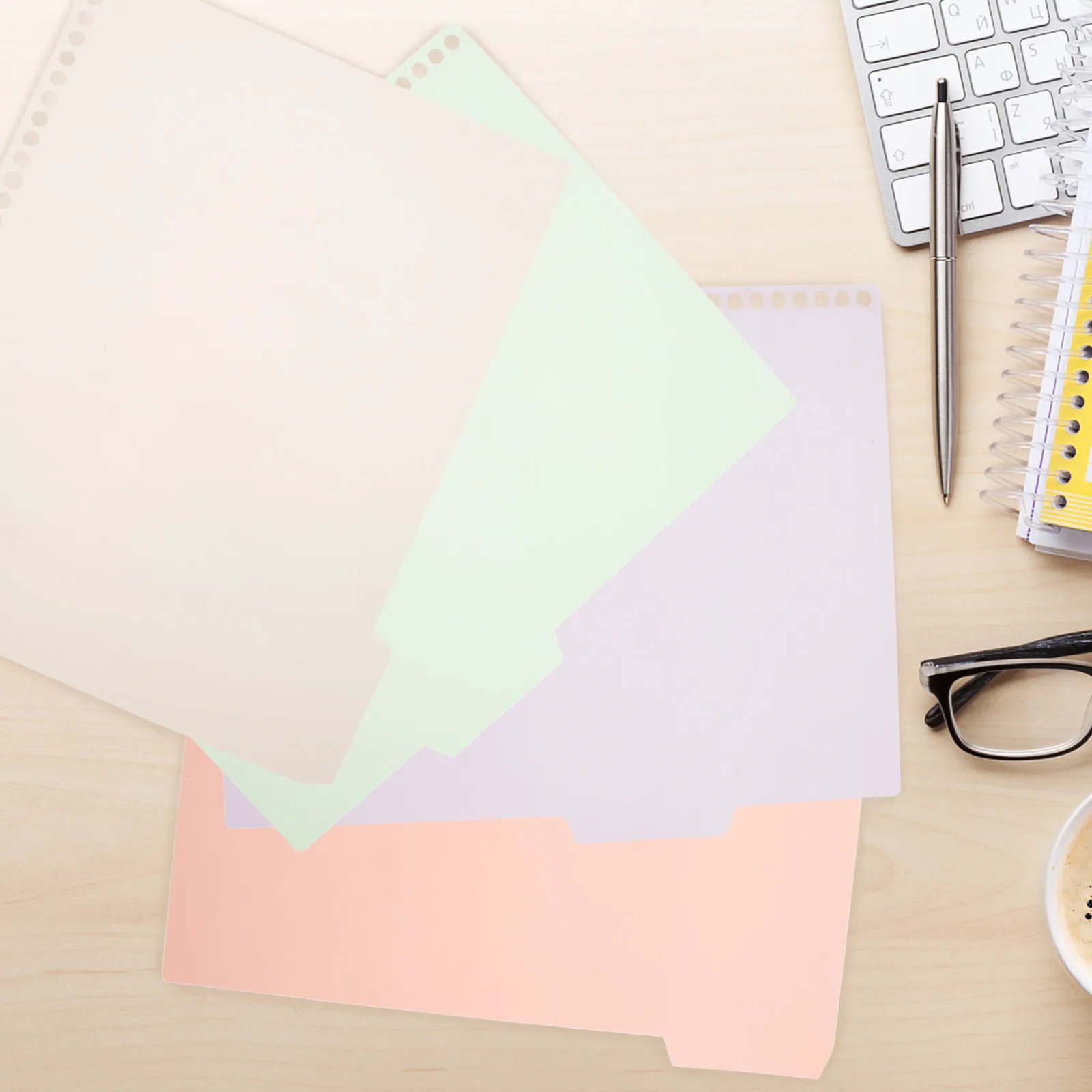 

6 комплектов пластиковых разделителей для папок с индексными вкладками и полем для записей, маркеры страниц для блокнотов, сортировки документов, формат А4