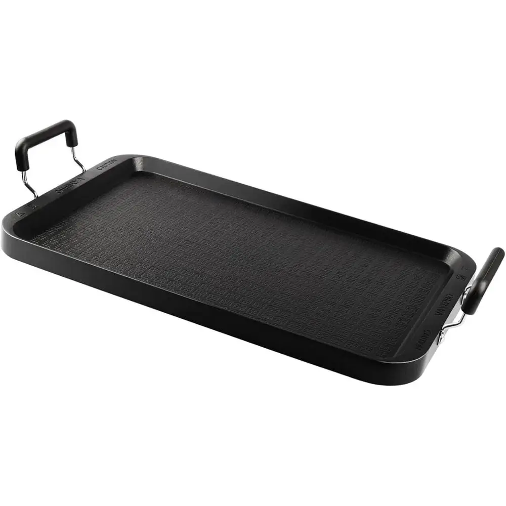 

Stove Top lat Griddle, 17 Inch 2 Burner Griddle Pan or Stove Top Grill, Pancake pan, Non-Stick Charcoal Grill or Outdoor/Camping