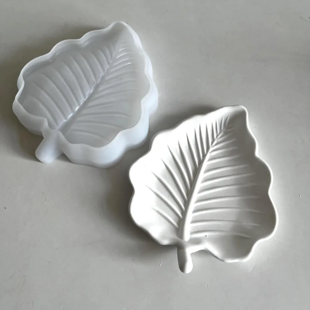 

Leaf Tray Silicone Mold DIY Jewelry Storage Plate Organizer Candle Holder Concrete Cement Plaster Epoxy Resin Molds