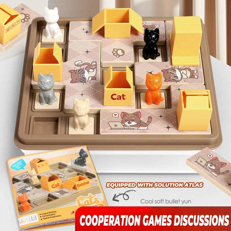 

Головоломки на тему животных, игровая игрушка для детей, тренировка логического мышления, кошка, экспресс-коробка, распродажа, настольные игры, развивающие игрушки, подарки