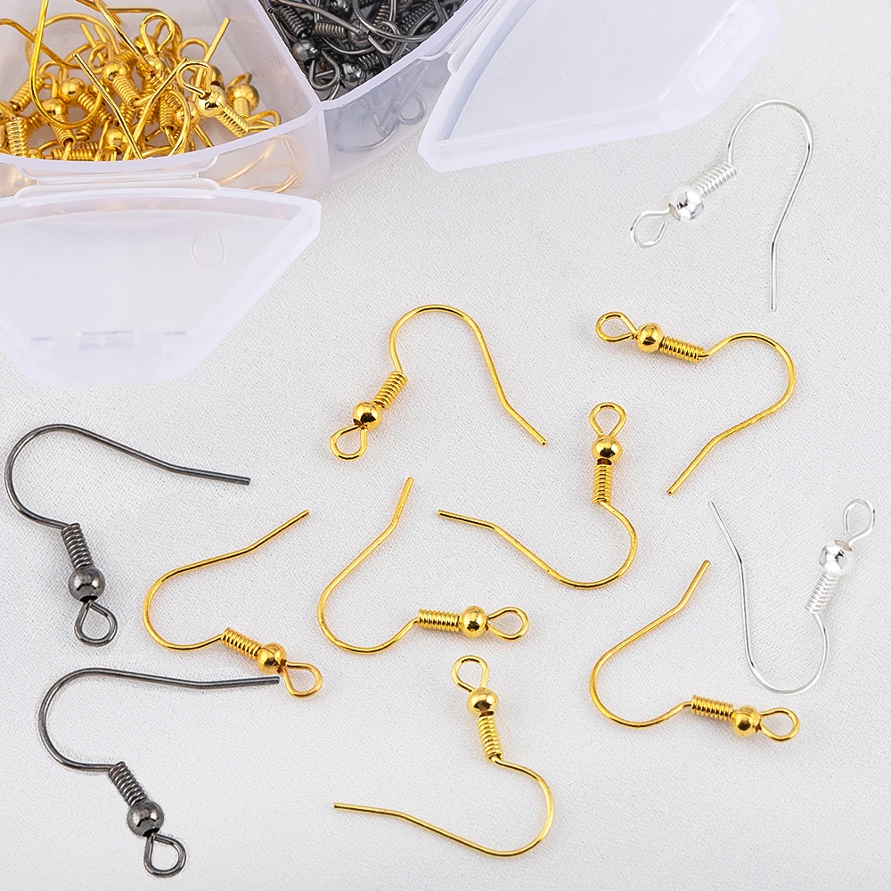 

Stainless Steel DIY Earring Hook Buckle With Open Jump Ring, Ear Plug With Tool Box Suitable For DIY Jewelry Making Materials