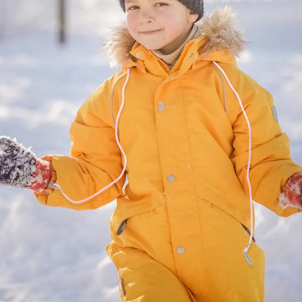5Pcs Kids Mitten Clips with Neck Lanyard Secure Glove Holder Straps for Skiing Snow Play Winter Adventures Lightweight