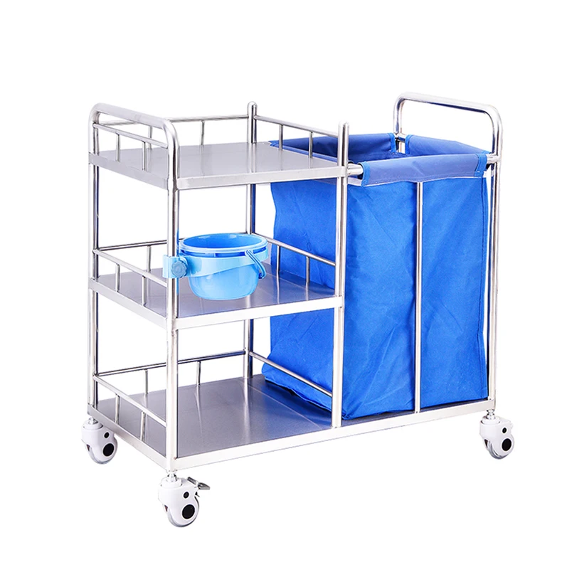 

YAZHIYI Hospital Medical Cleaning Trolley Waste Cart With Linen Bag