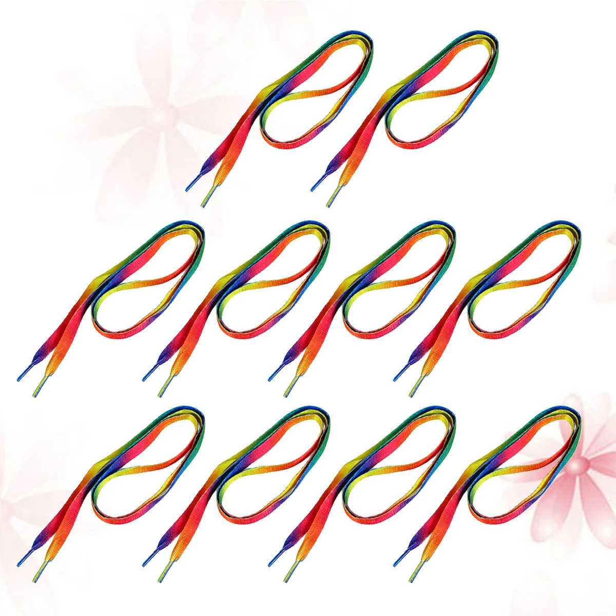 

120Cm Gradient Shoelaces Rainbow Flat Shoe Laces For Sneakers Sports Shoes Canvas Polyester Cotton Blend Durable Fashion