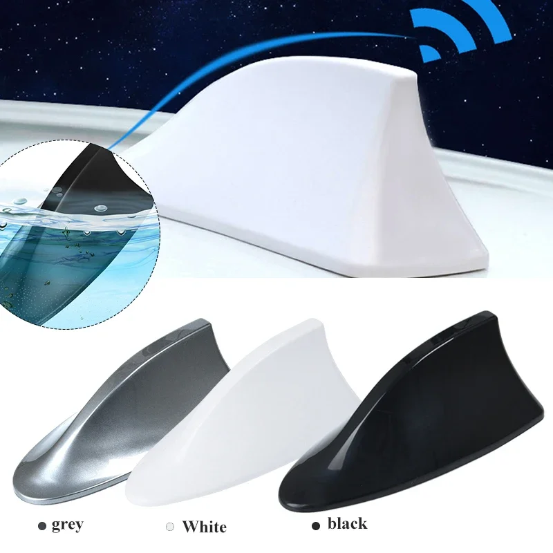 هوائي قرش Aileron de Signal FM Universel pour voiture، إشارة راديو FM ذاتية اللصق للسيارة، هوائي زعانف القرش المزخرف