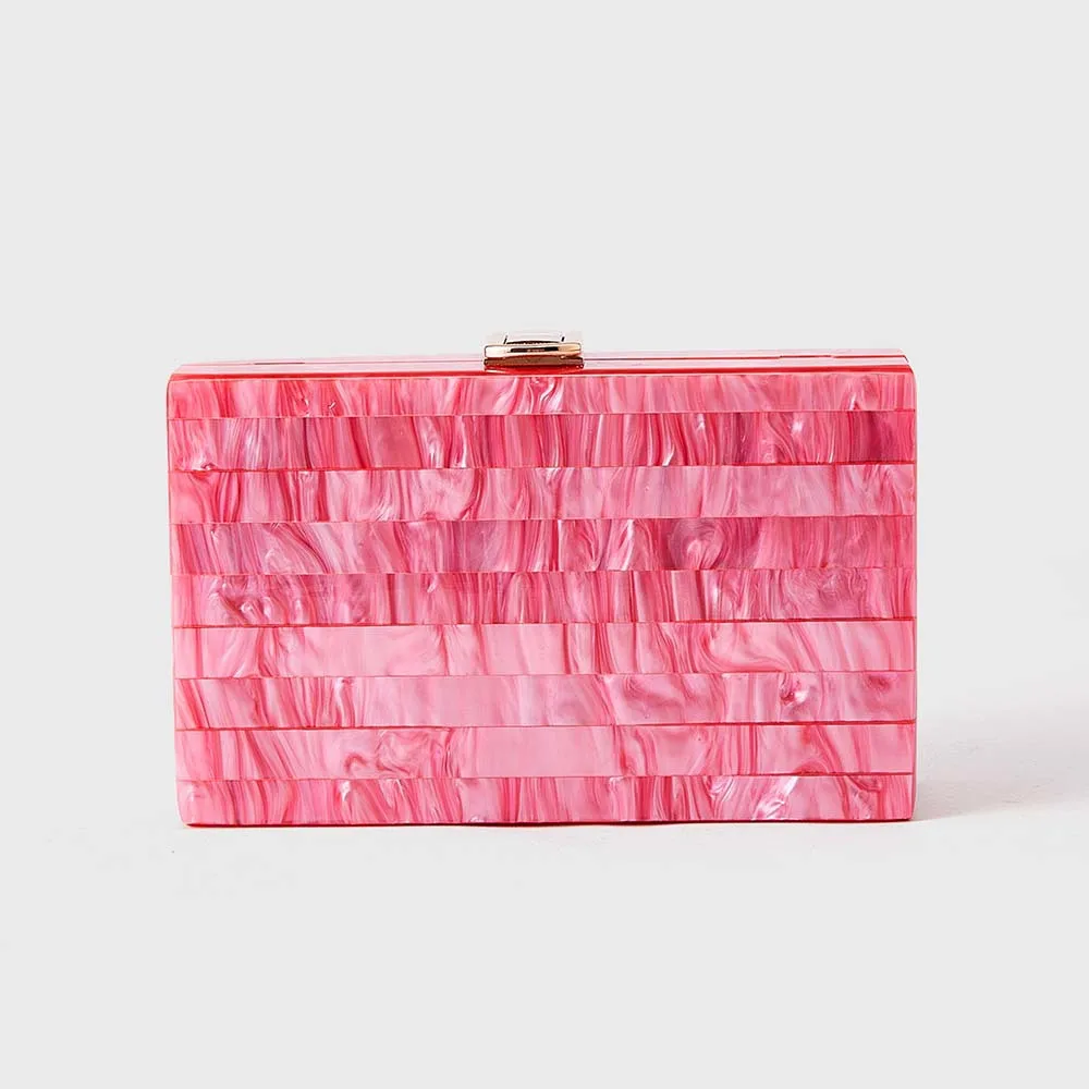 

Женская новая модная полосатая перламутровая акриловая сумка через плечо с косым пролетом, банкетный клатч