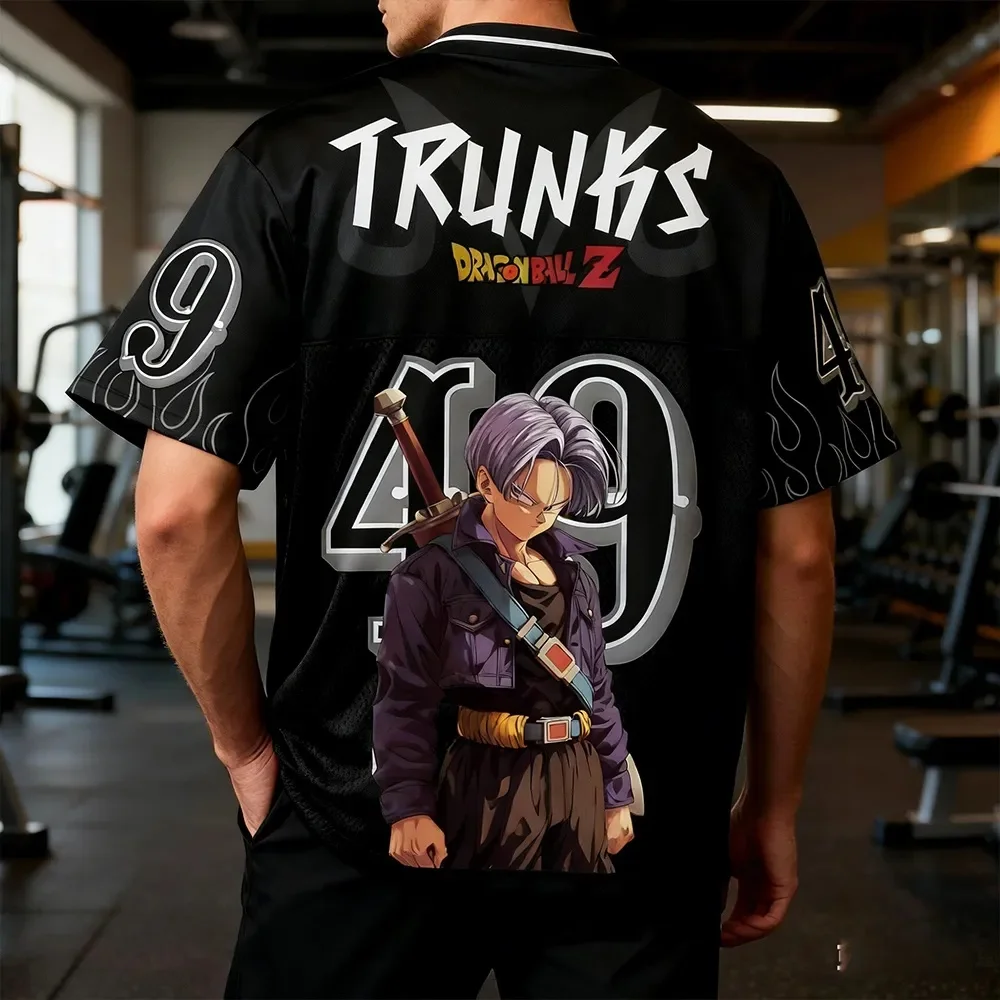 2026 Sommer Dragon Ball Trunks 3D-Druck Oversized V-Ausschnitt T-Shirt Hochwertige Anime Streetwear Freizeit-Oberteile für Herren Damen Kinder