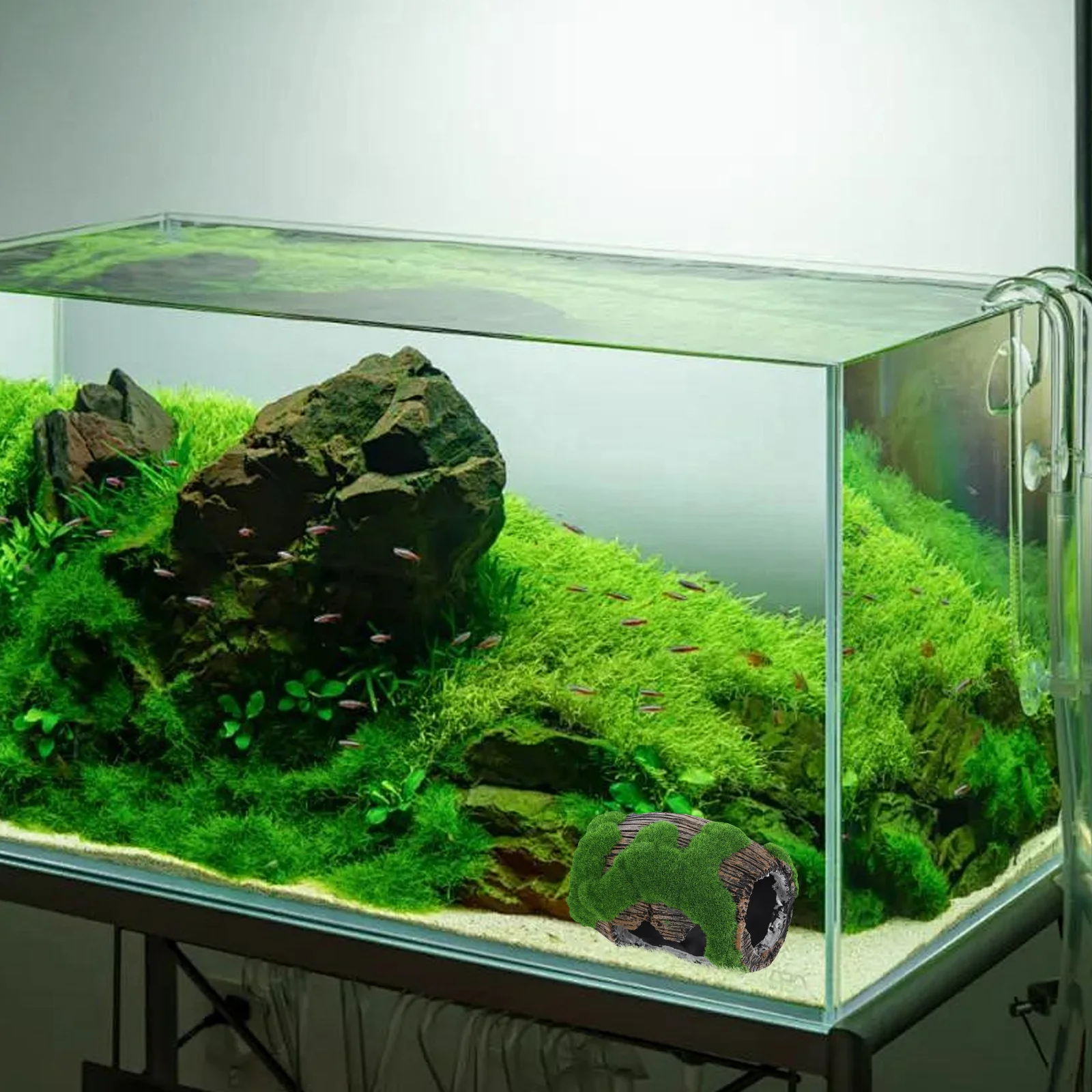 

Aquarium Broken Barrel Decor Resin Fish Tank Hideout Cave for Cichlids Betta Shrimp Easy Clean Multifunctional Pet Shelter