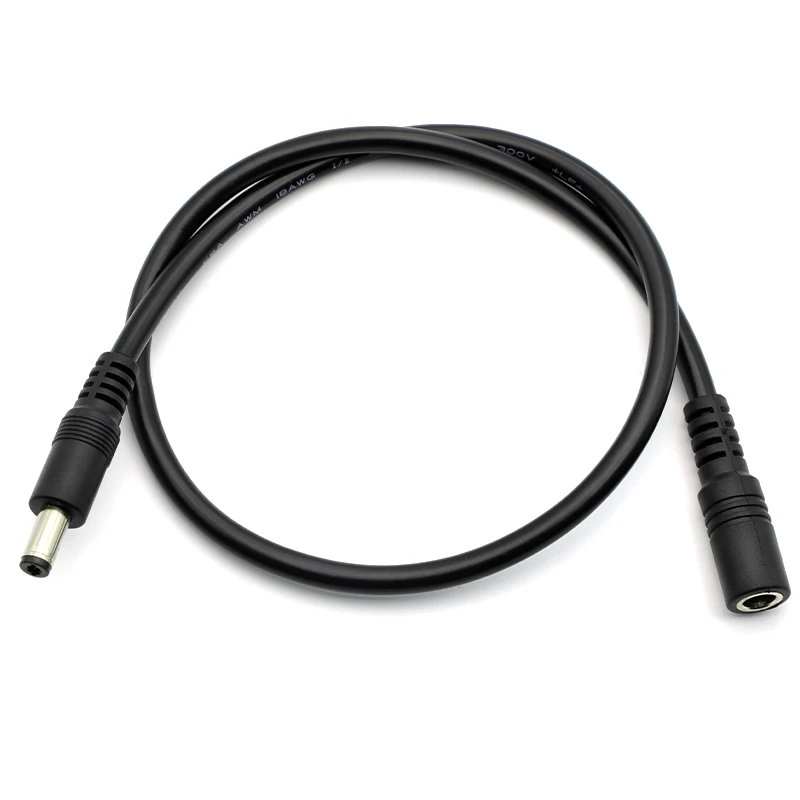 0.5M DC Extension Cable 5.5x2.1mm Female to Male Plug CCTV Adapter Connector Cable 12V 10A Power Extension Cords 18AWG